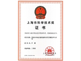 许鹏个人荣誉上海市科学技术奖证书